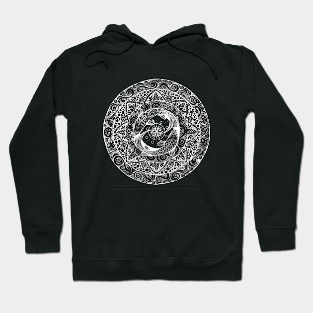 Mandala Goldfish Swimming in a Pond Hoodie by Heartsake